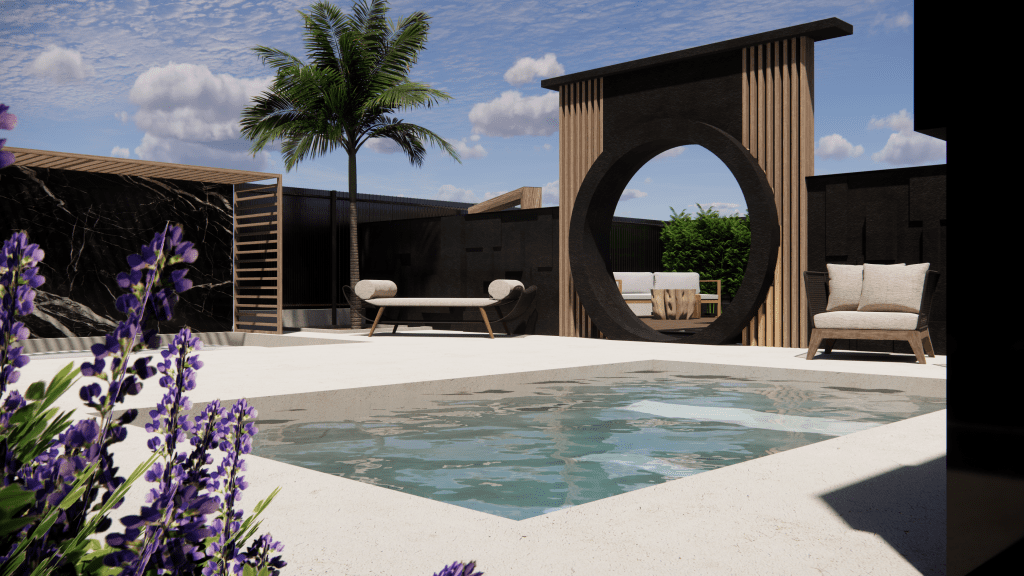 Piscine aqualift ambiance zen