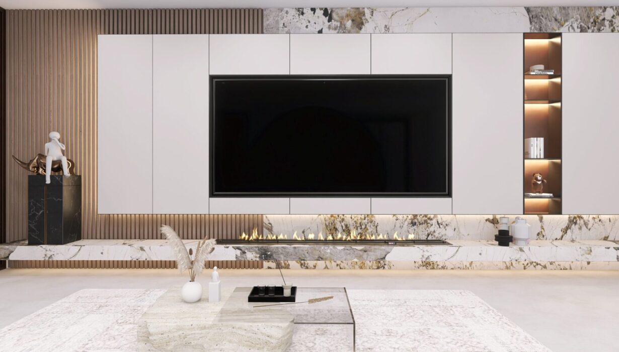 RENDEZ VOUS DES SAVEURS_MEUBLE TV Décoration murale classe et moderne, rendez-vous des saveurs